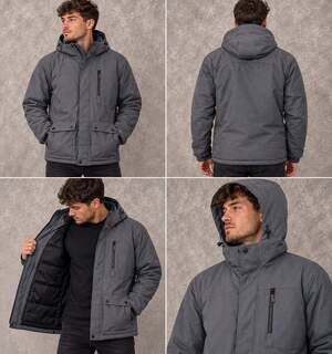 ZeroXposur Men's Cameron Midweight Hooded Jacket Iron Ion